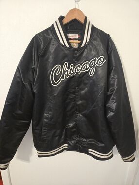Mitchell & Ness Chicago Bulls Michael Jordan Satin Jacket Mens XXL 2XL White Sox